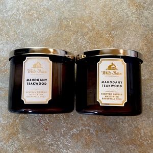 Set of 2 large Bath and Body Works Mahogany Teakwood candles